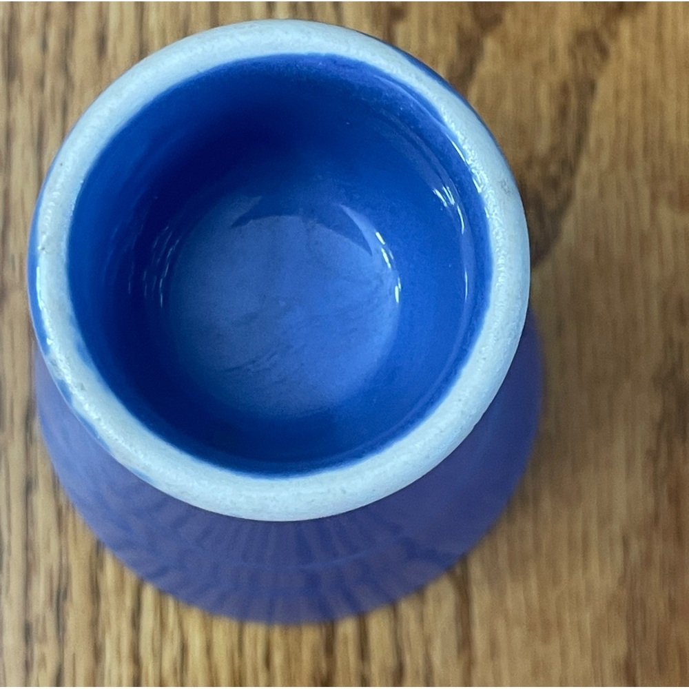 Vintage Homer Laughlin Harlequin Fiesta Double Egg Cup Mauve Blue Reversable - Picture 2 of 8